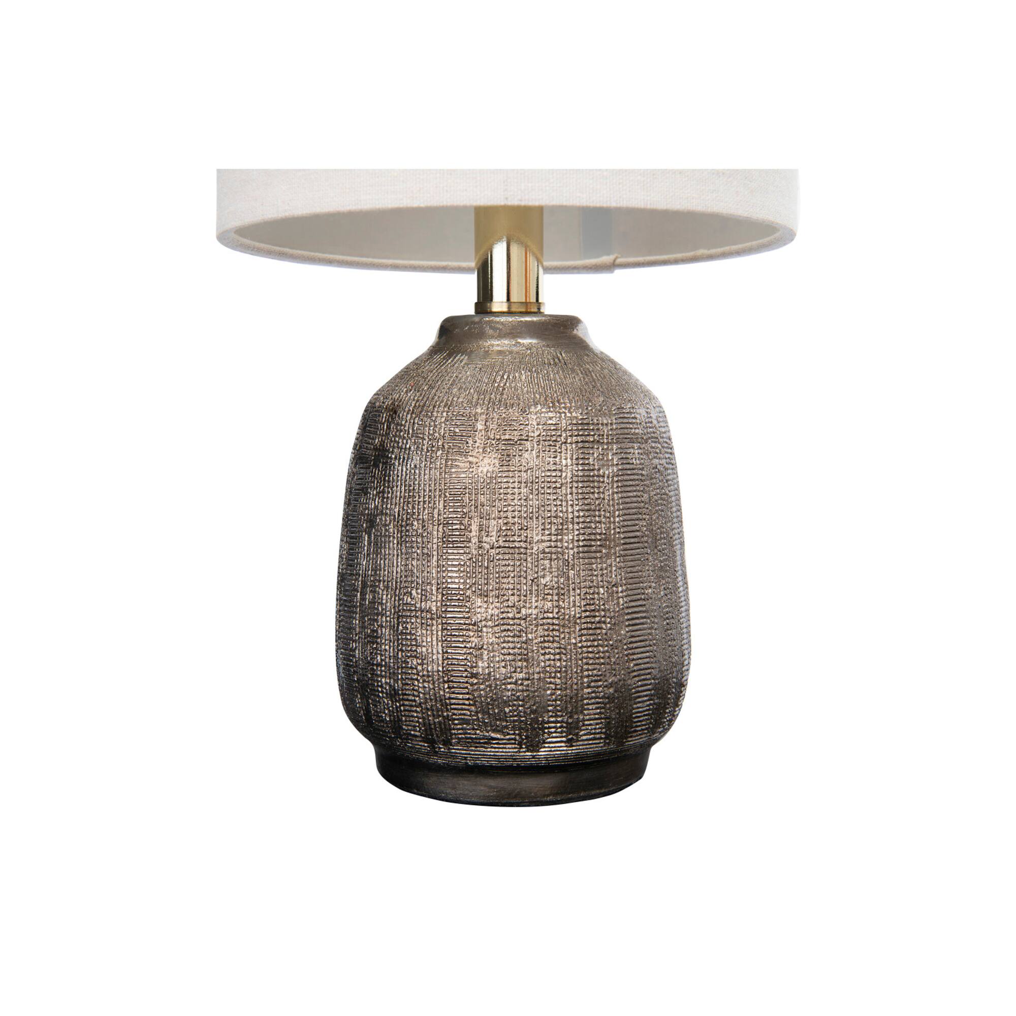 Hello Honey® 18" Metallic Glazed Terracotta Table Lamp with Linen Shade